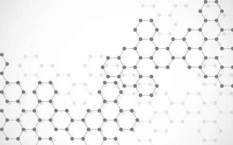 Hexagonal molecules background, molecular structure of DNA. Vector illustrati イラスト素材