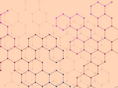 Hexagonal molecules background, molecular structure of DNA. Vector illustrati Stockillustratie