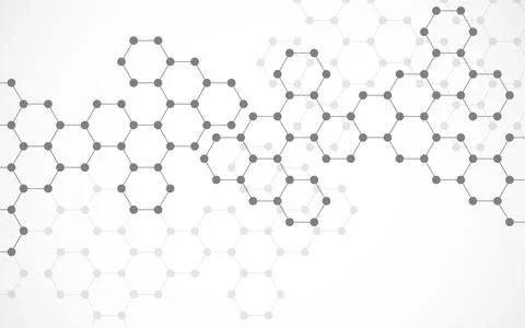 Hexagonal molecules background, molecular structure of DNA. Vector illustration Stockillustratie