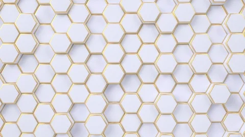 Hexagonal moving looping background. Animated hexagons, honeycomb pattern. Stock Footage 124926602