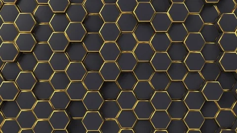 Hexagonal moving looping background. Animated hexagons, honeycomb pattern. Stock Footage 127387845