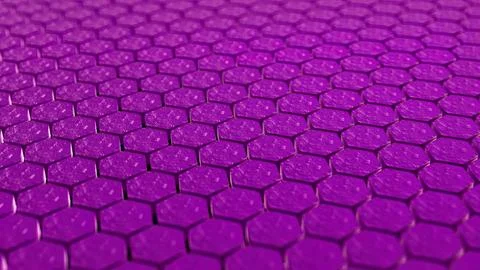 Hexagonal neon layered abstract purple shapes, field of geometric objects of イラスト素材