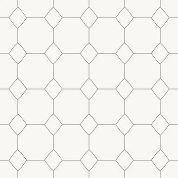 Hexagonal network with circular nodes seamless pattern in minimal line design イラスト素材