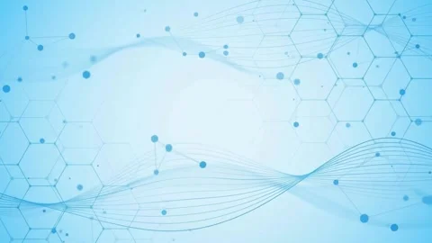 Hexagonal network pattern with geometric data structure in light blue technology Video stock 345929608