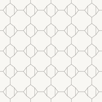 Hexagonal network with vertical line centers seamless pattern in minimal line イラスト素材