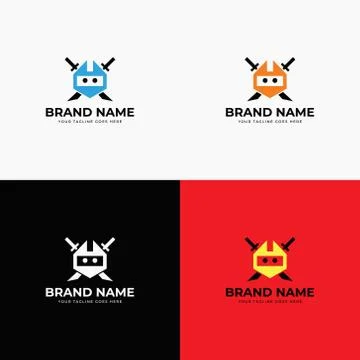 Hexagonal Ninja Modern abstract creative line style fox logo design template  Illustrazione stock