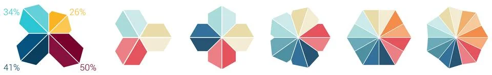 Hexagonal or triangular shapes arranged on circle, forming quartz crystal l.. Stock Illustration