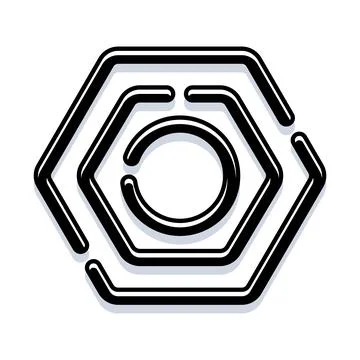 Hexagonal outline system creating geometric abstract design 스톡 일러스트
