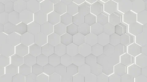 Hexagonal Pattern 3D Rendered Animation Loop Stock Footage 114384540