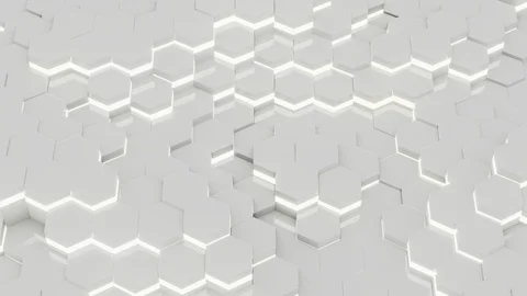 Hexagonal Pattern 3D Rendered Animation Loop Stock Footage 114437036
