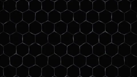 Hexagonal pattern background in black color Stock Footage 340195655