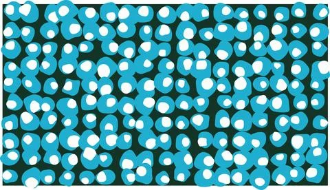 Hexagonal pattern of blue and white dots Stock Illustration