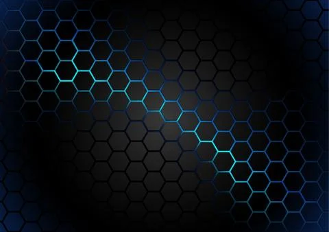 Hexagonal Pattern on Blue Magma Background Stock Illustration