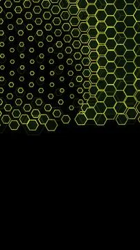Hexagonal pattern with bright colors on a dark background Stockillustratie