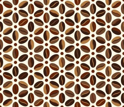 Hexagonal pattern from coffee beans 스톡 일러스트