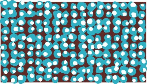 Hexagonal pattern of colorful dots on white Stock Illustration