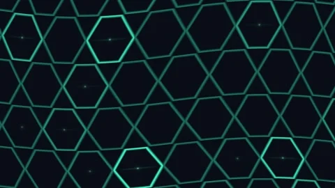 Hexagonal pattern fills the frame with a glowing design Stock Footage 340194632