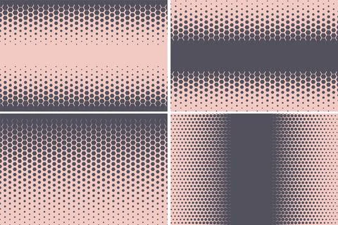 Hexagonal pattern. Geometric hexagon halftone abstract background. Stock Illustration