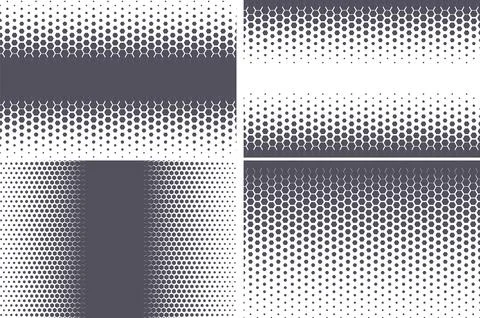 Hexagonal pattern. Geometric hexagon halftone abstract background. Vector Stock Illustration