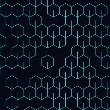 Hexagonal pattern grid with transparent background illustration Stock Illustration