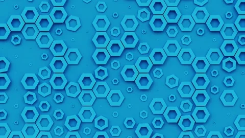 Hexagonal pattern with honeycomb shapes, moving hexagons 3d abstract background Video stock 163617206