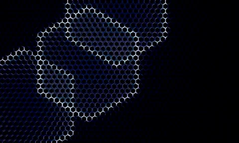 Hexagonal pattern with iron structure - Illustration Illustrazione stock