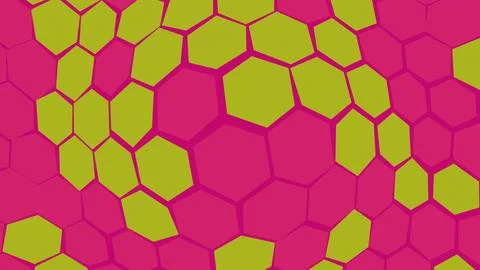 Hexagonal pattern with lime green and pink colors 스톡 일러스트