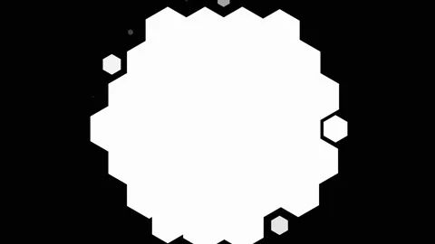Hexagonal pattern motion graphics matte for scene transitions. 4K Video stock 346896709