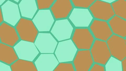 Hexagonal pattern with orange and teal colors 스톡 일러스트
