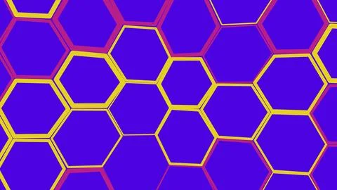 Hexagonal pattern with purple and gold grid design Stockillustratie