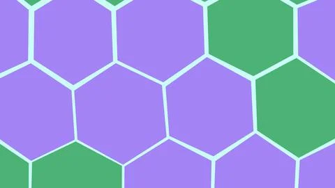 Hexagonal pattern with purple and green colors 스톡 일러스트
