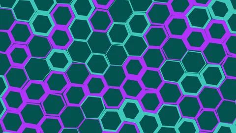 Hexagonal pattern with purple and teal colors Stockillustratie