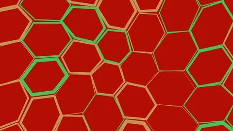 Hexagonal pattern with red and beige colors Stock Illustration