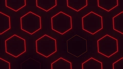 Hexagonal pattern of red lines Stock Footage 301002336