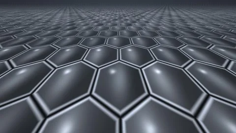 Hexagonal pattern with shiny surface in a dark setting Stock Footage 340360277