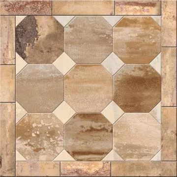 Hexagonal pattern stone wall decor mosaic background Stock Photos