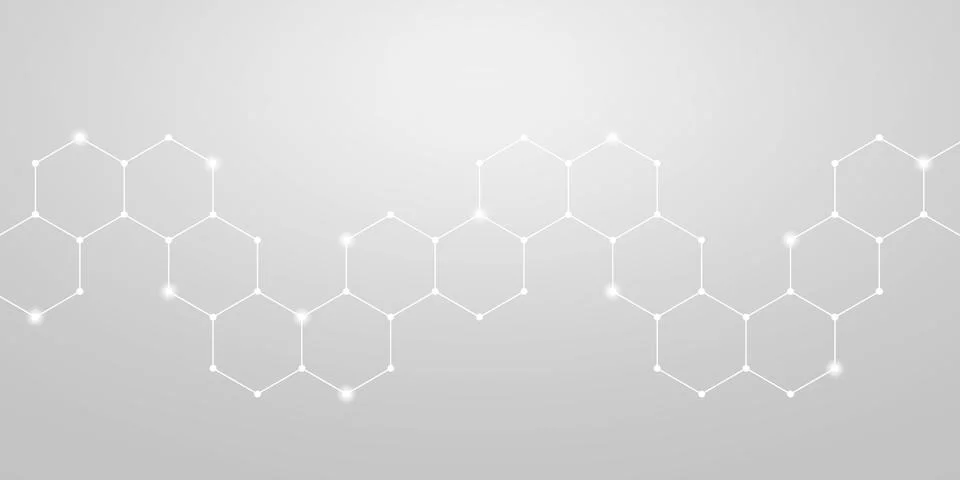 Hexagonal pattern with technical structure - Illustration Stock Illustration