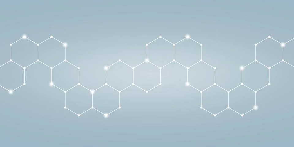 Hexagonal pattern with technical structure - Illustration Stock Illustration