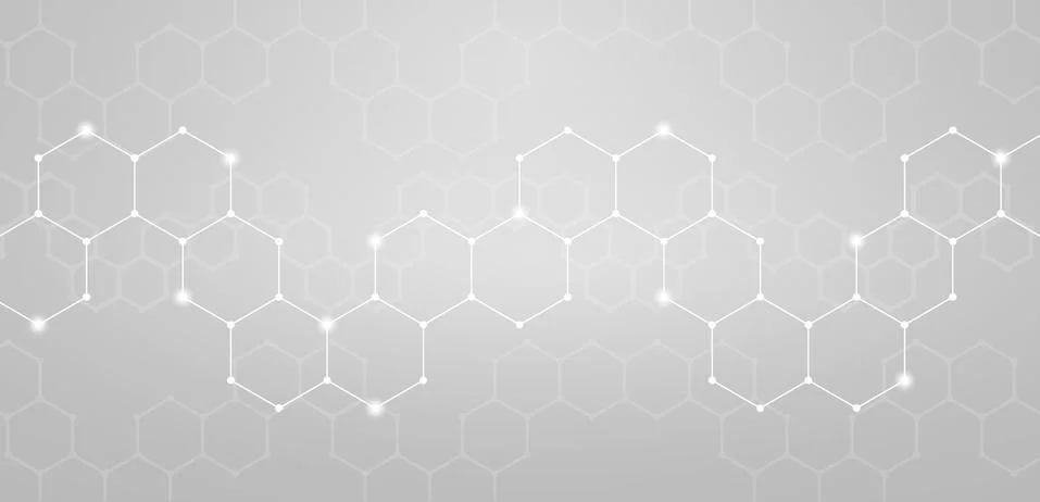 Hexagonal pattern with technical structure - Illustration 库存插图