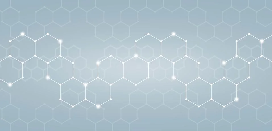 Hexagonal pattern with technical structure - Illustration Illustrazione stock