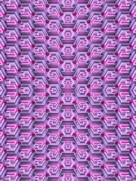 Hexagonal pattern with visual depth and symmetry. 3d rendering illustration Stock Illustration