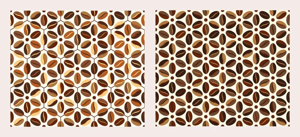 Hexagonal patterns from coffee beans Stock Illustration