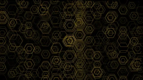 Hexagonal patterns create a dark and light design in a digital space 库存影片 332908343
