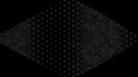 Hexagonal patterns form a unique design on a dark background Illustrazione stock