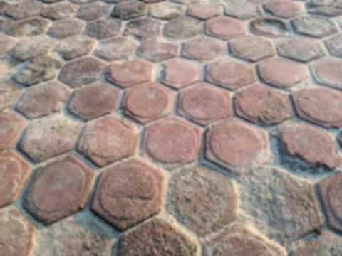 Hexagonal paving block pattern Stockfoto's