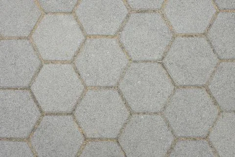 Hexagonal paving blocks pattern and texture background Stock Photos