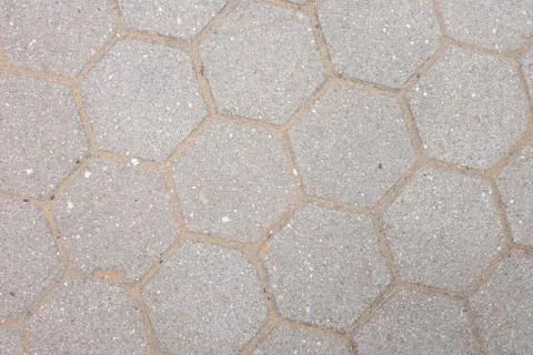 Hexagonal paving blocks pattern and texture background Stock Photos