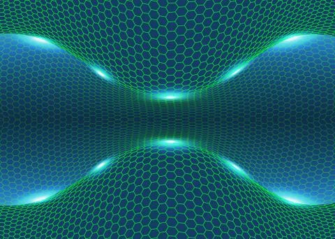 Hexagonal perspective background Stock Illustration