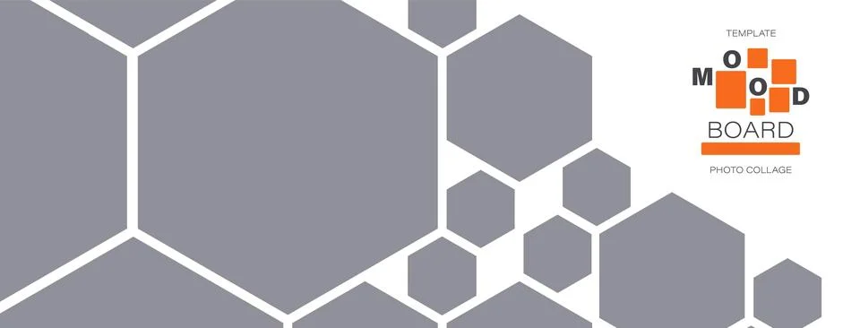 Hexagonal photo frame grid template set. Vector layout collection with mosaic 库存插图