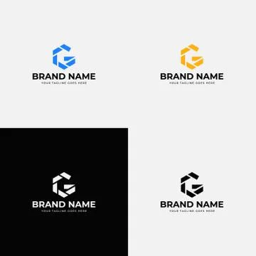 Hexagonal Photography Modern Creative G Letter Icon Vector Logo Template Desi Stock Illustration